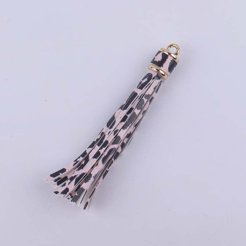 Wholesale Leather Tassel Edging Long Pendant Gold Hanging Clock Keychain Accessories