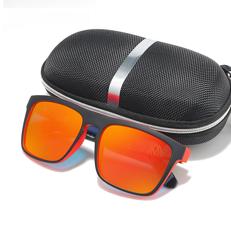 Wholesale Men's polarized sunglasses colorful film sports sunglasses elastic paint PC frame