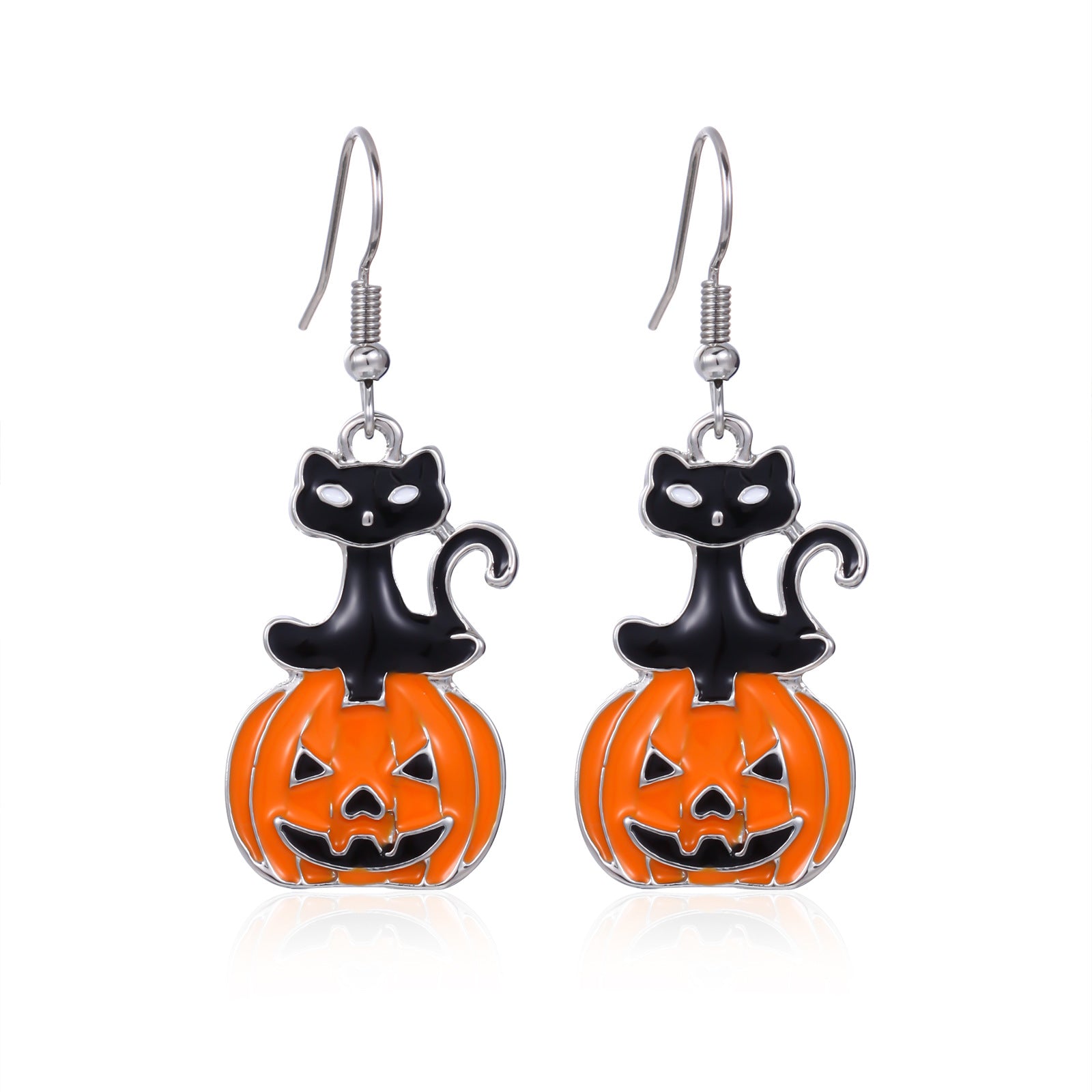 Wholesale  Skull Pumpkin Earrings Silver Tone Zinc Alloy Rhinestone Jewelry Party Wear For Women