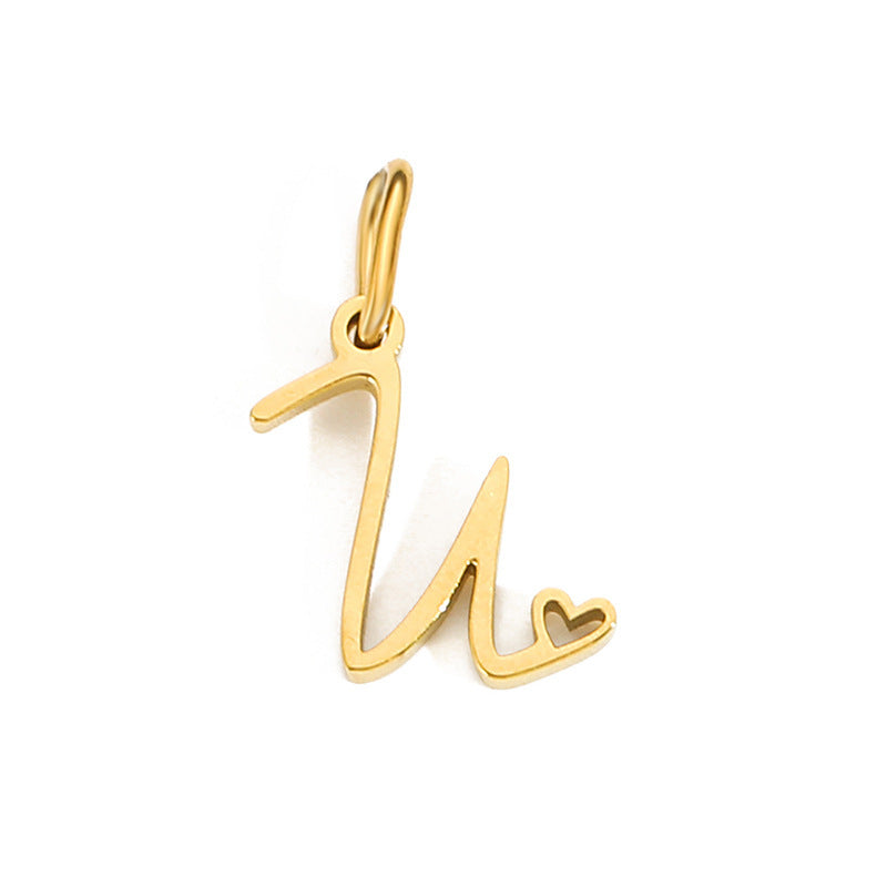 Wholesale English Letter 14k Gold Stainless Steel Pendant