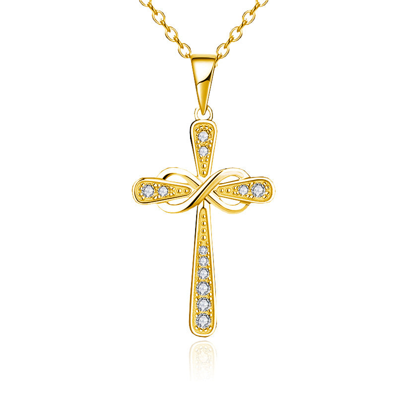 Wholesale eternal infinite love  diamond cross necklace