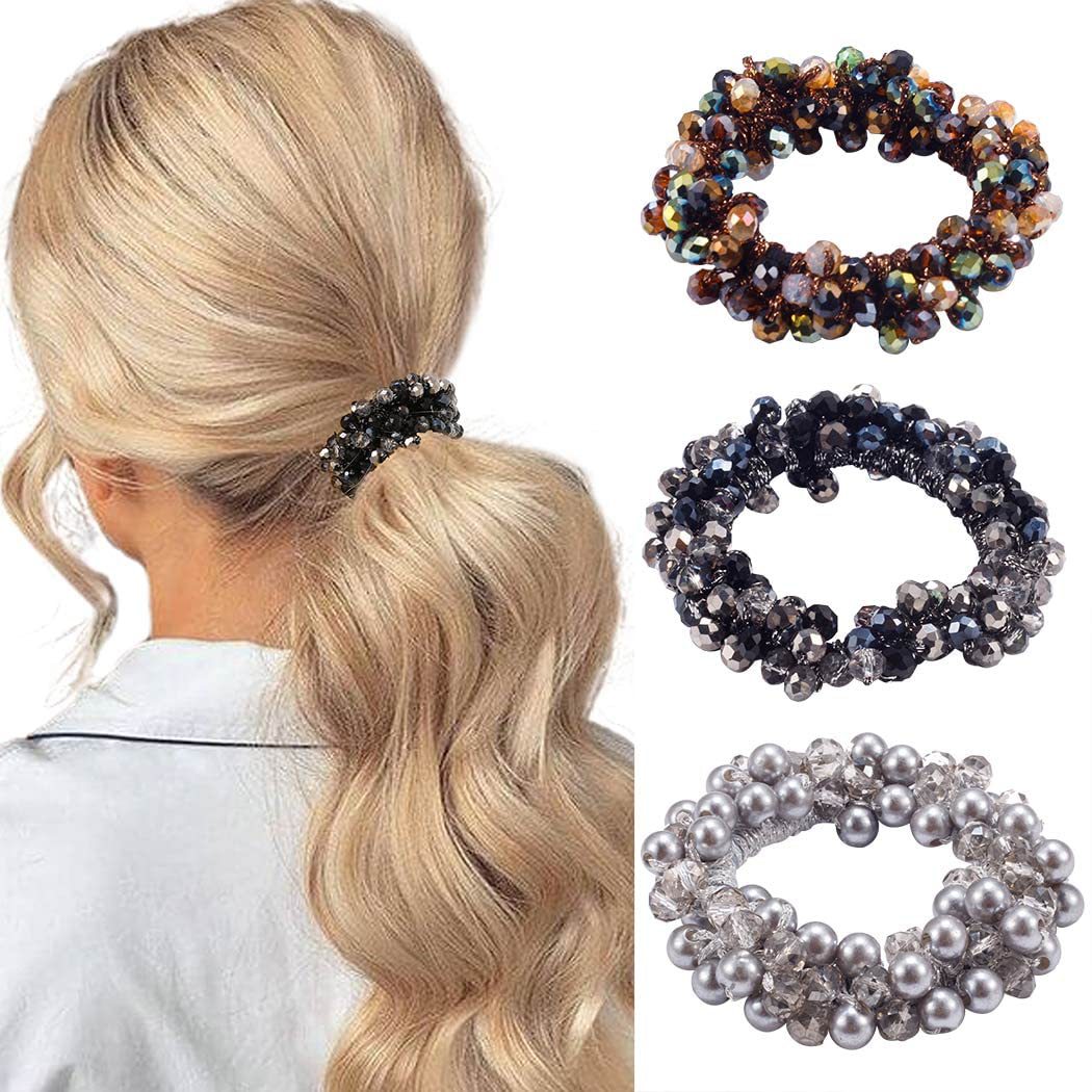 Wholesale Crystal Pearl Resin Hair Scrunchies