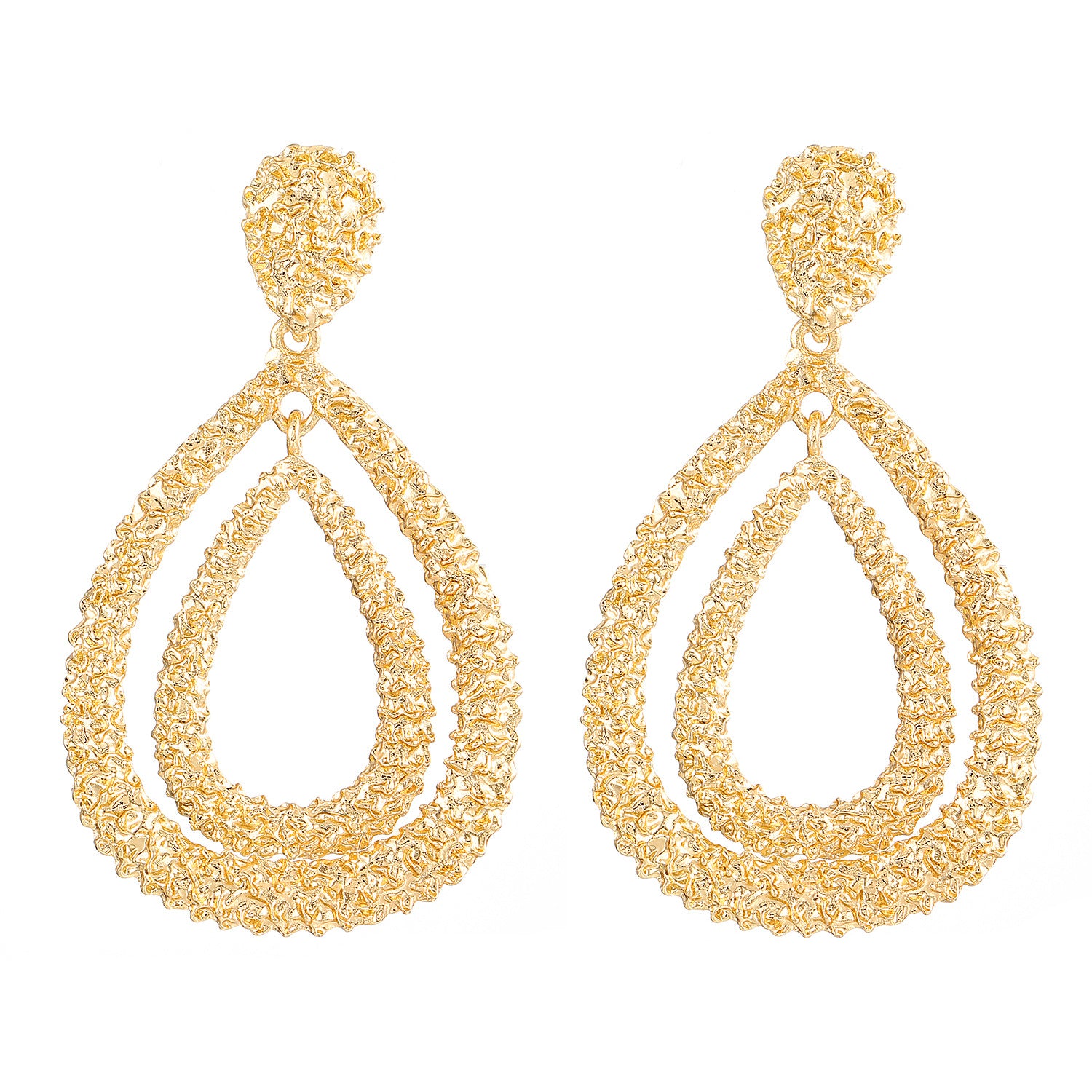 Wholesale Double-layer Droplet Shaped Alloy Earrings