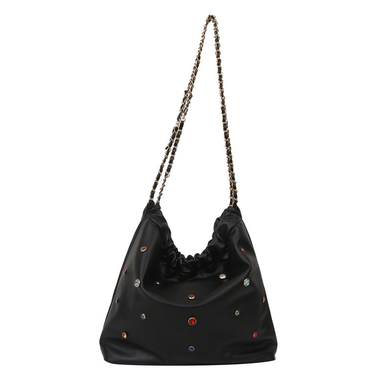 Wholesale 2023 Colorful Diamond Decorative PU Single Shoulder Diagonal Cross Casual Square Bag