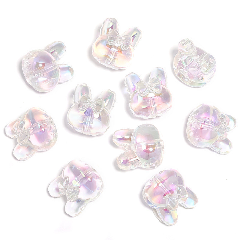 Wholesale 50pcs Bow Acrylic Rabbit Ears Beads Diy Accessories Beads