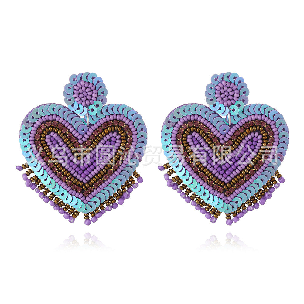 Wholesale Love Fabric Handmade Rice Ball Earrings