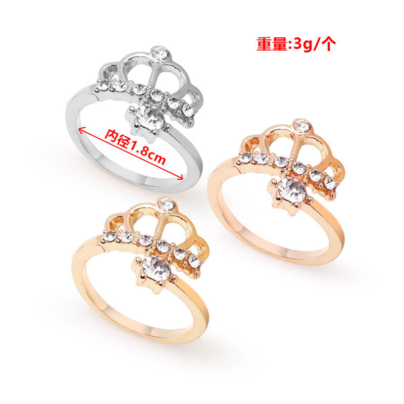 Wholesale Simple crown imitation silver ring jewelry accessories