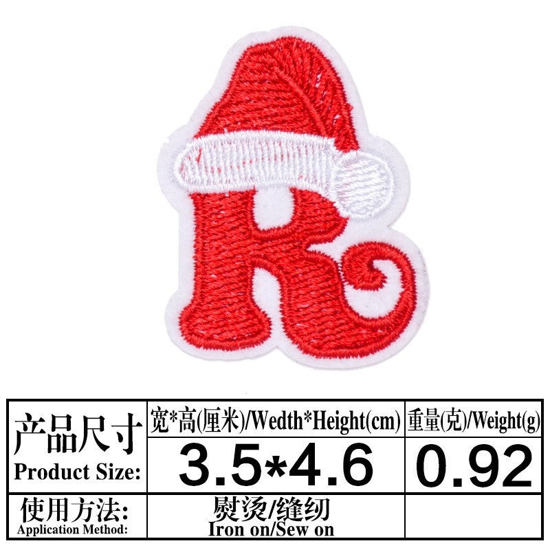 Wholesale Christmas 26 Letter Embroidery Patch Set Iron On DIY For Clothing Towels Gift
