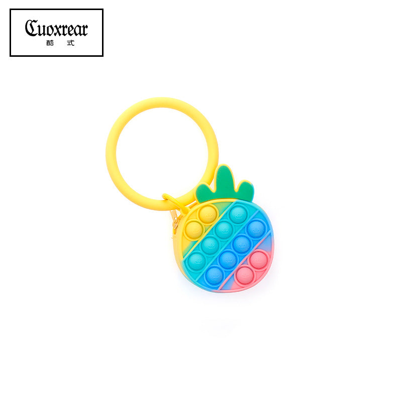 Wholesale Press Cute Zipper Decompression Tool Mini Silica gel Keychains