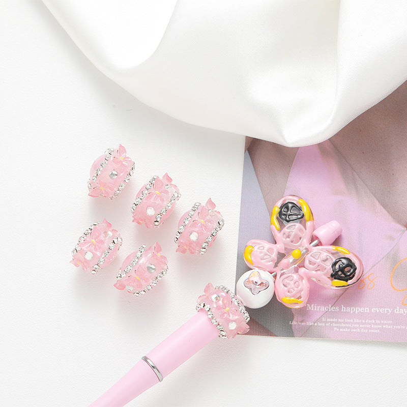 Wholesale 10pcs Butterfly Flower  Beads Acrylic Beaded DIY Handmade Material