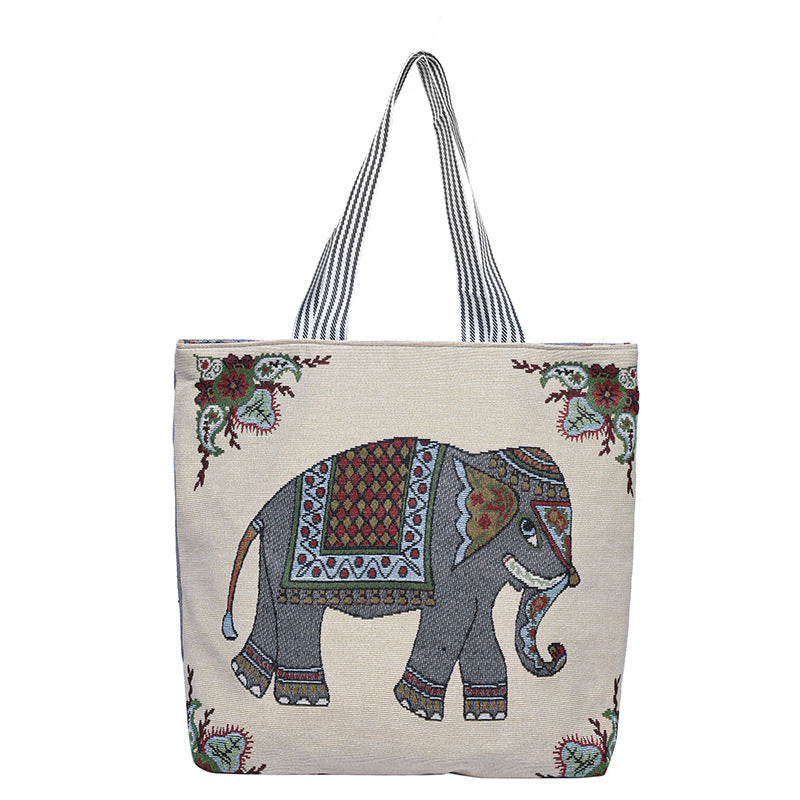 Wholesale Vintage Embroidery Knitted Bag Canvas Bag