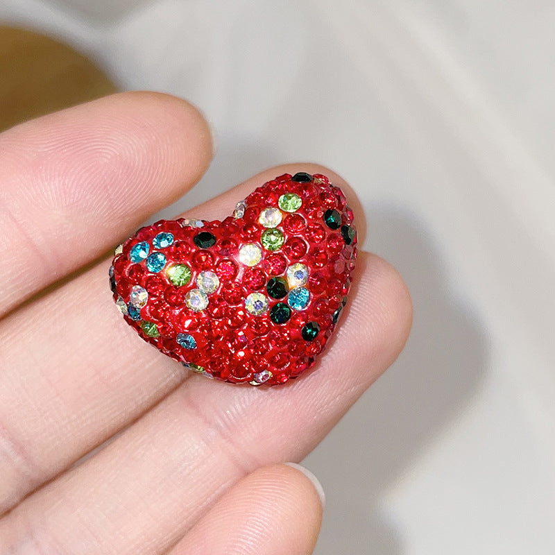 Wholesale Christmas Heart Shaped Colorful Clay Beads