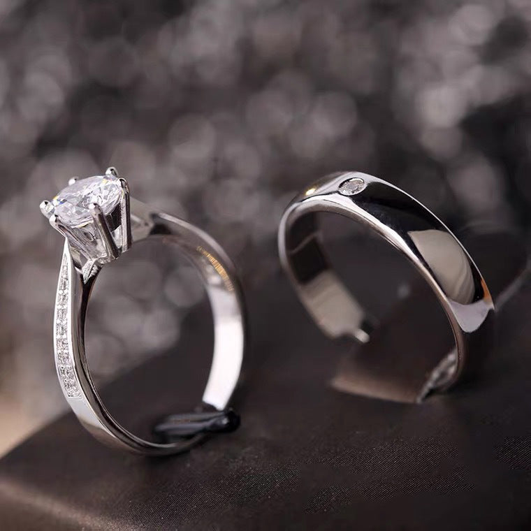 Wholesale recommend sterling silver couple ring a pair of closed ring