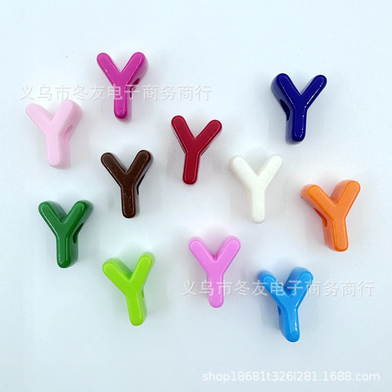Wholesale  20pcs/pack   Acrylic large-hole letter Letter Beads