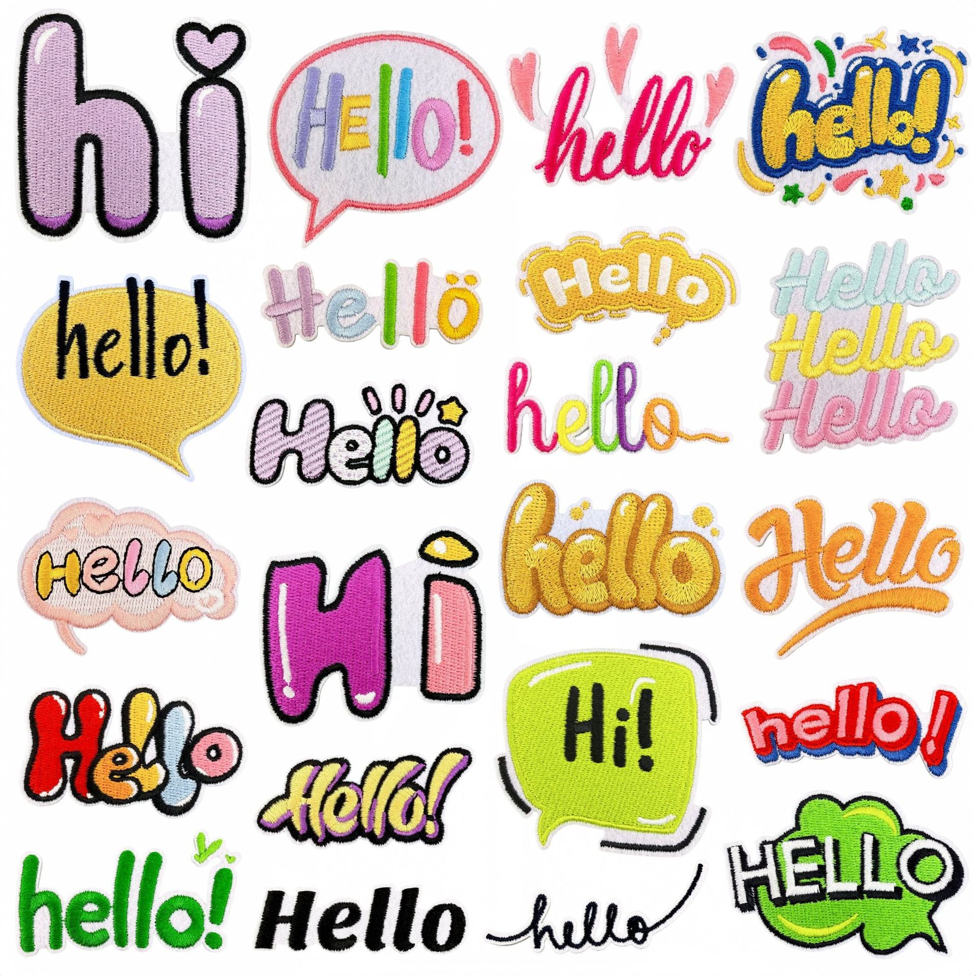 Wholesale Cartoon Hello Embroidered Patch For Everyday DIY Decoration Clothing Accessory