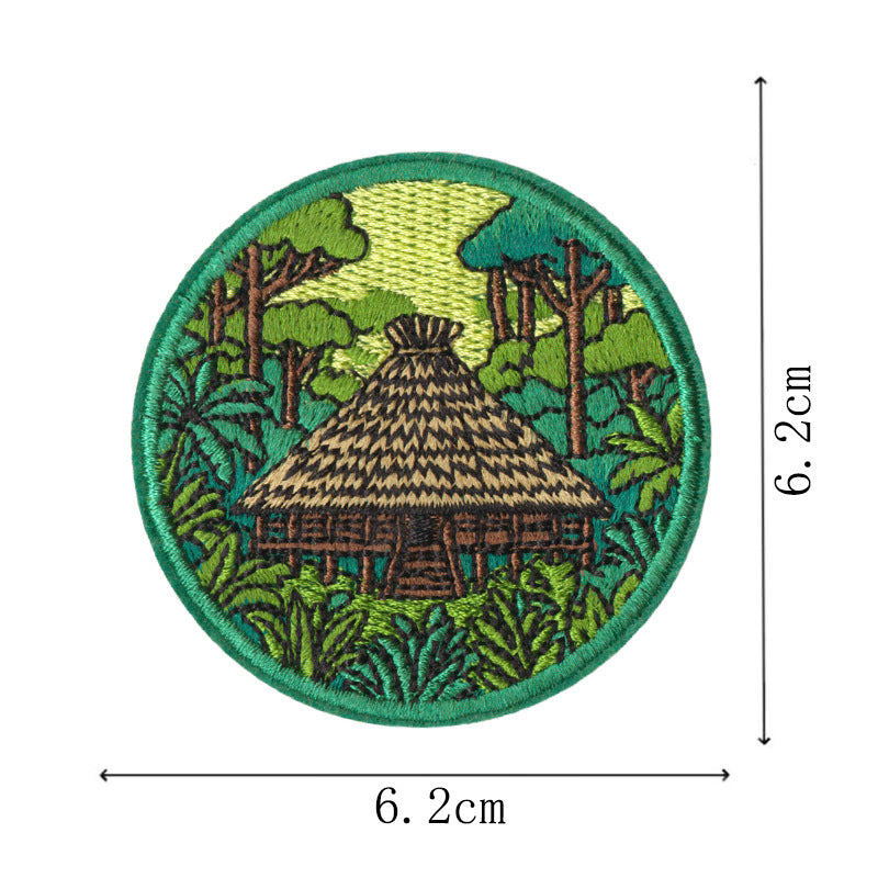 Wholesale Embroidered World Scenery Iron On No Sew Patches Set Of 9 Travel Windmill Badge Chic DIY Clothing Backpack Fashion Accessory Boutique Resale Gift
