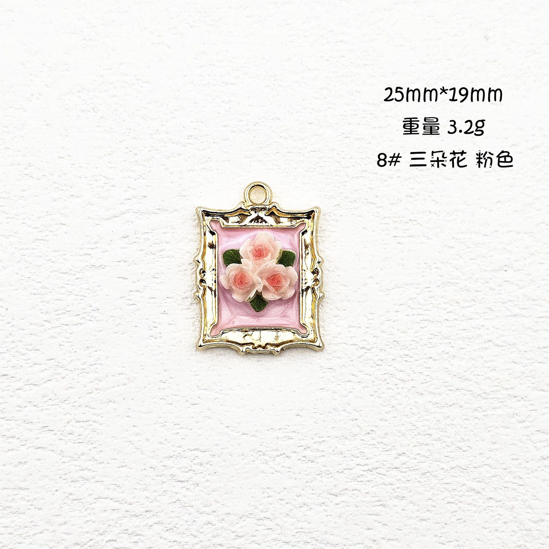 Wholesale 10pcs/pack Vintage Photo Frame Famous Painting French Earrings Necklace Pendant DIY Oil Painting Flower Monet Garden Alloy Oil Dropping Accessories