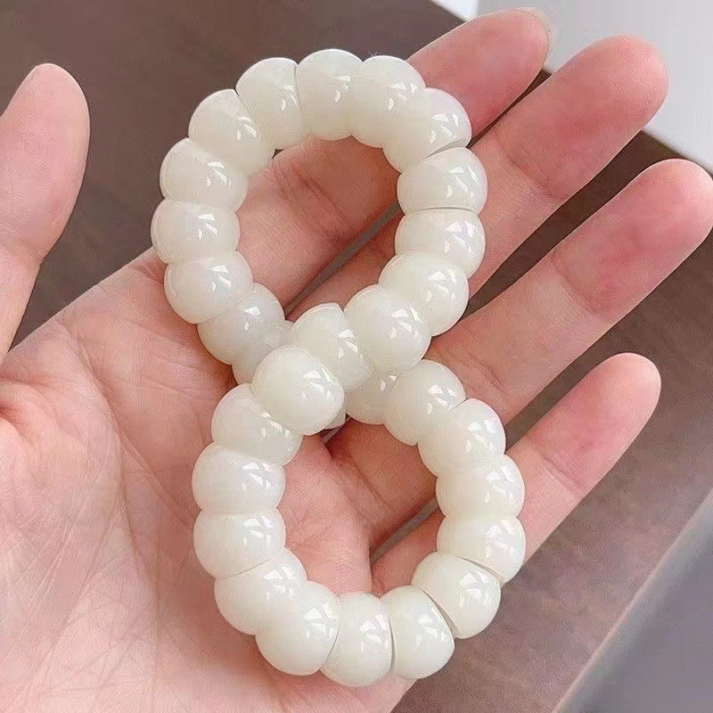 Wholesale Natural white jade bodhi root bracelet