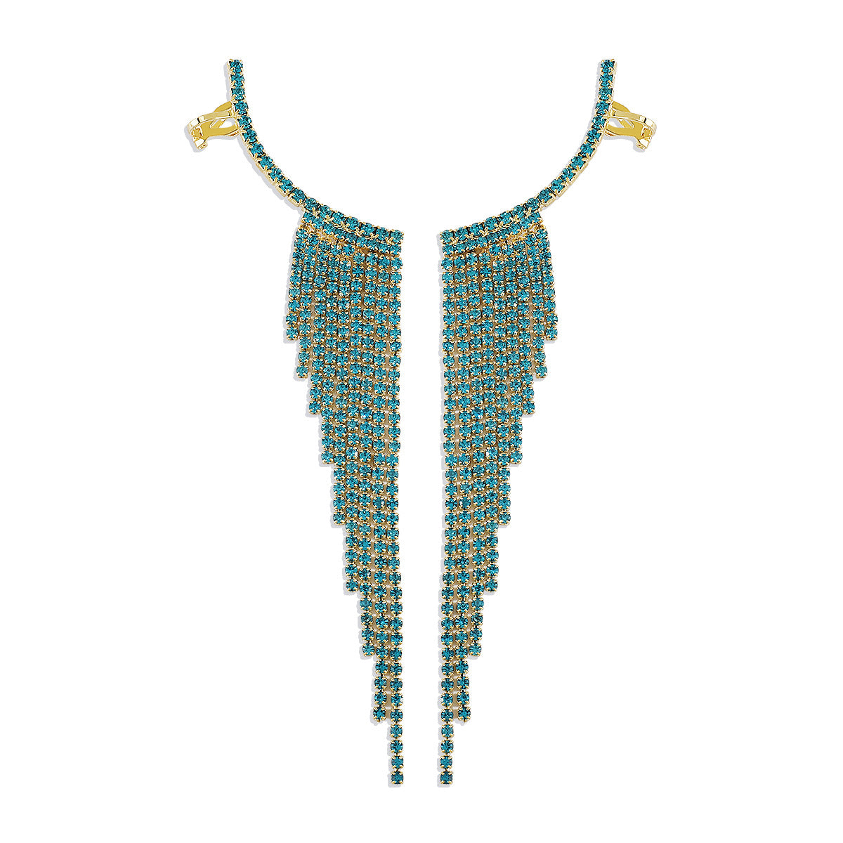 Wholesale Alloy Rhinestone Tassel Earrings