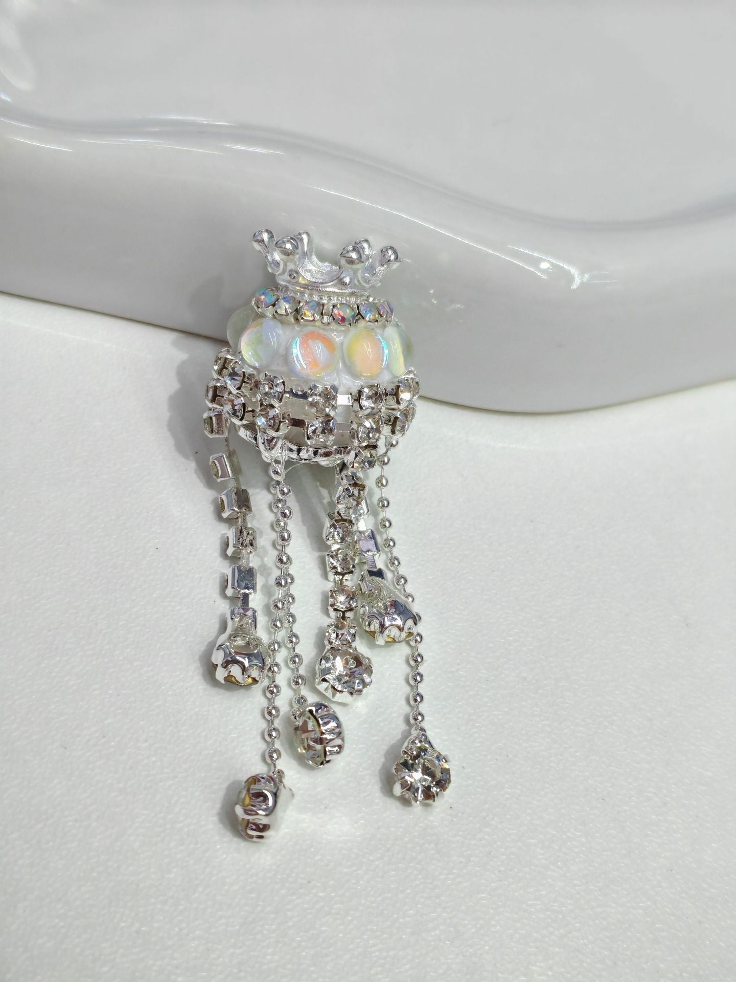 Wholesale 30pcs colored crown tassel diamond beads