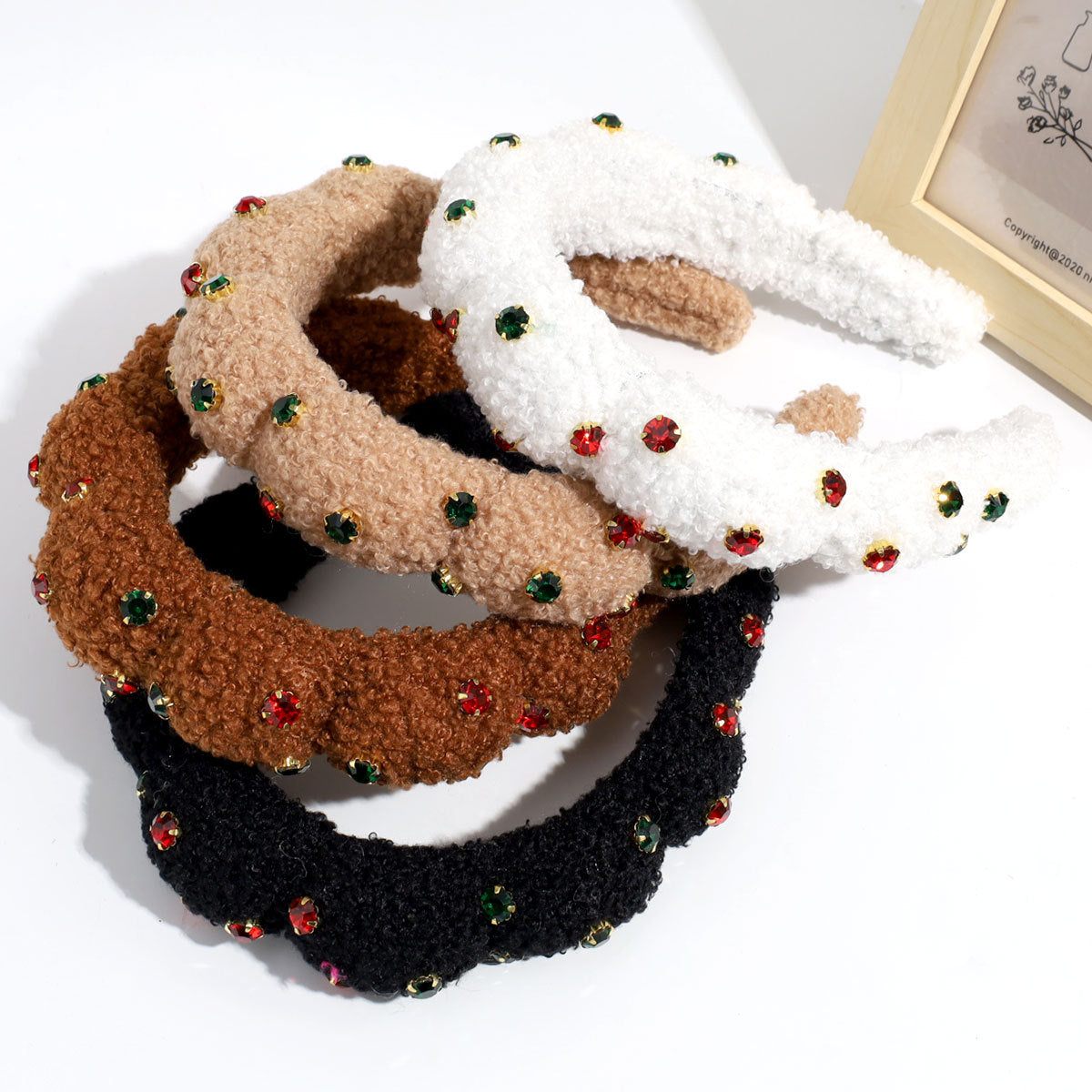Wholesale Towel Fabric Rhinestone Cloud Hair Hoop