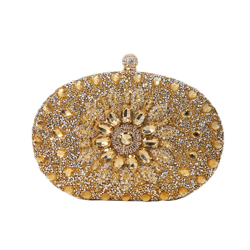 Wholesale Alloy flower diamond studded evening bag clutch bag dress banquet handbag