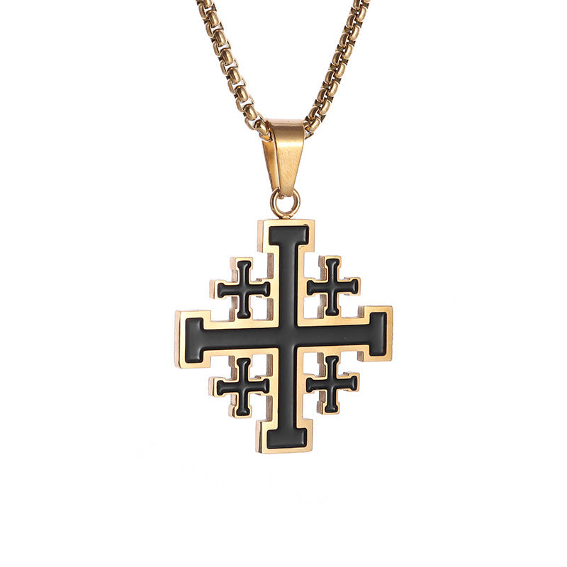 Wholesale Templar stainless steel cross necklace