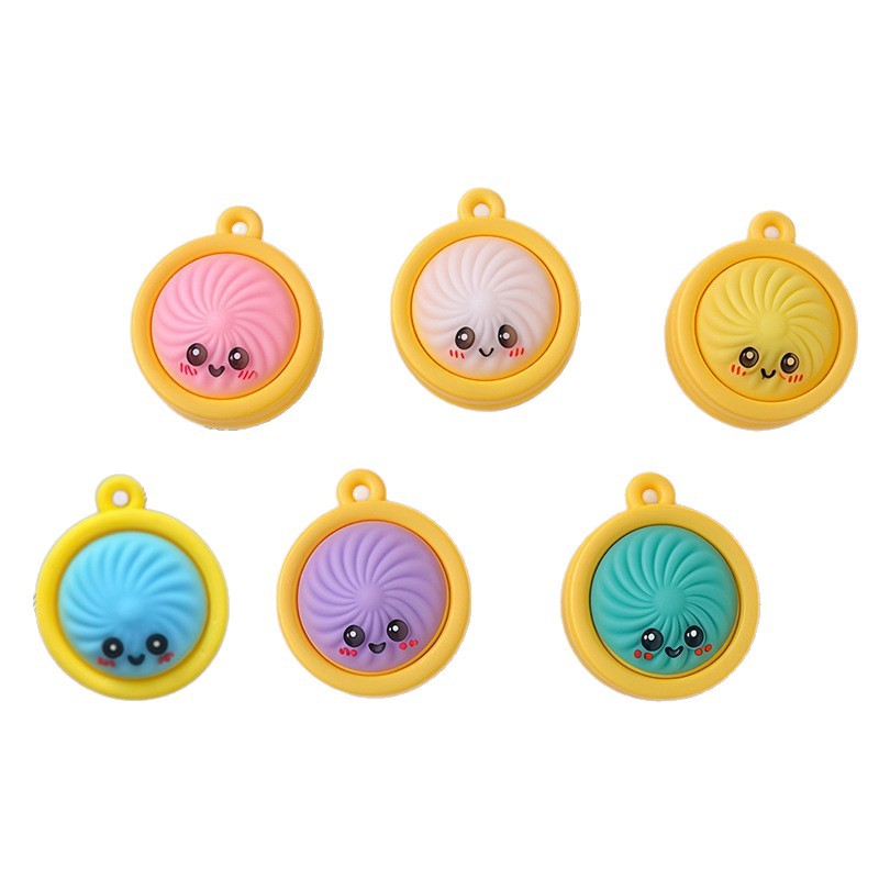 Wholesale  Soup Dumpling Keychain PVC Cartoon Bag Charm For Purses Car Keys