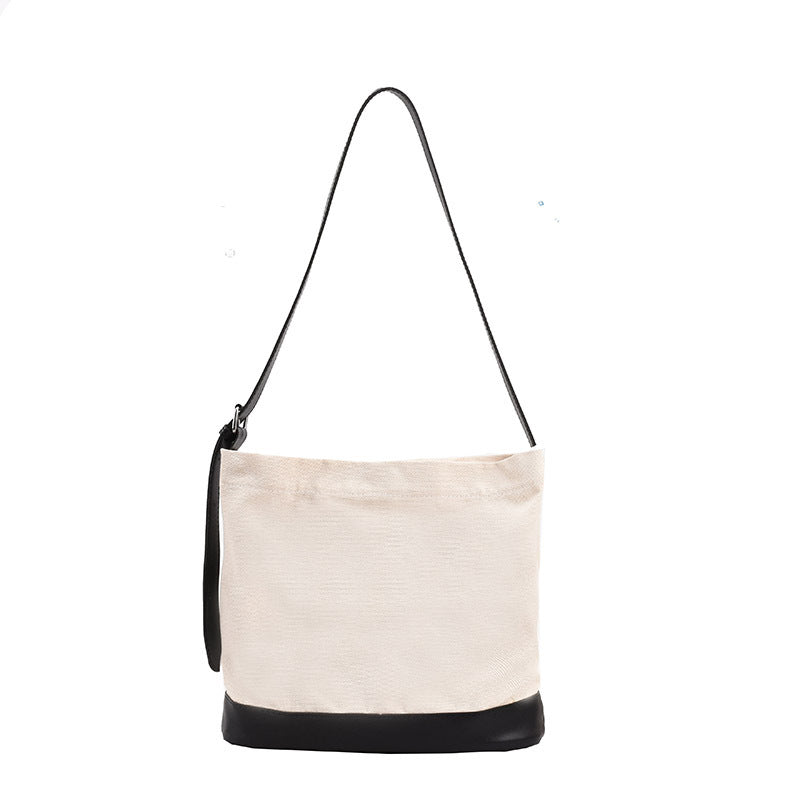 Wholesale PU Simple Large Capacity Spliced Tote Bag