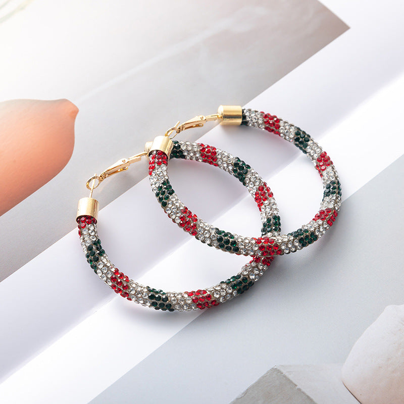 Wholesale Christmas and Independence Day Gradient Color Earrings