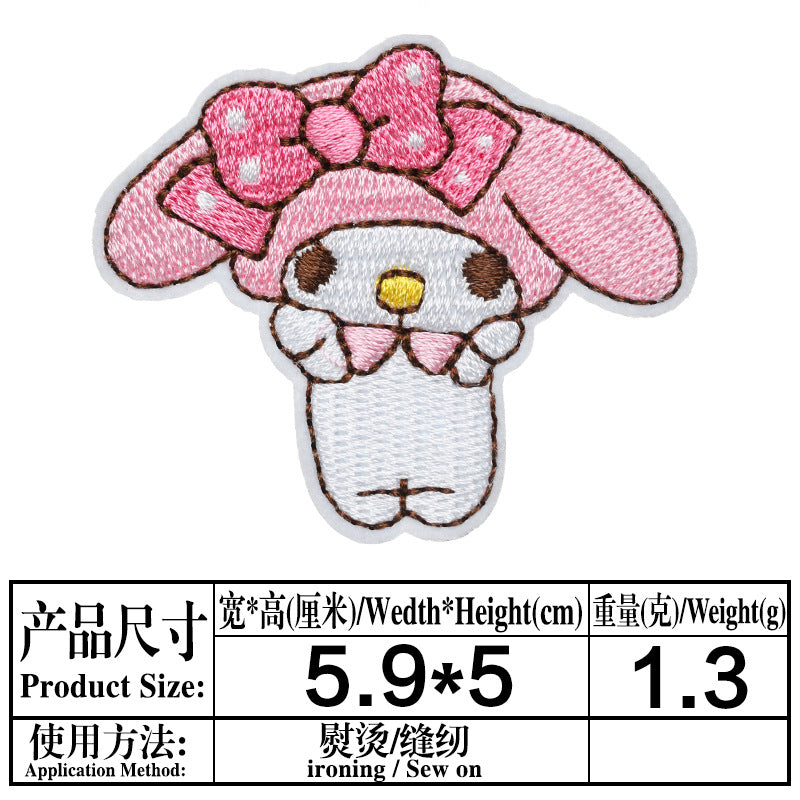 Wholesale super cute pink bunny cloth patch patch DIY patches OLY Exclusive