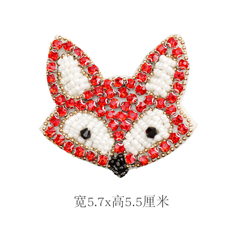 Wholesale DIY Handmade Beaded Cloth Stickers Cat Fox Owl Hat Clothes Decoration