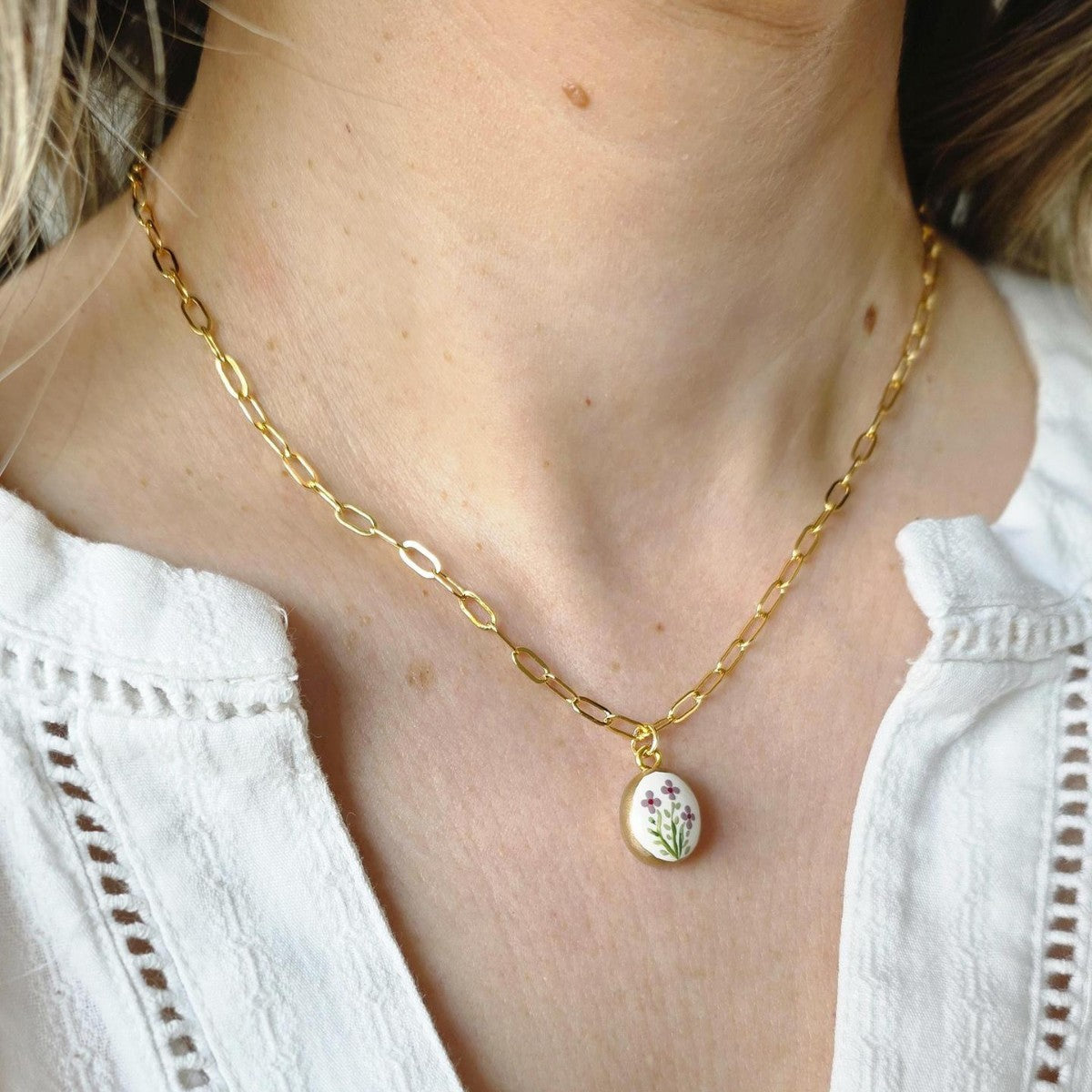 Wholesale Fresh Plant Series Necklace Titanium Steel Diy Lemon Strawberry Bow Pendant Necklace Clavicle Chain