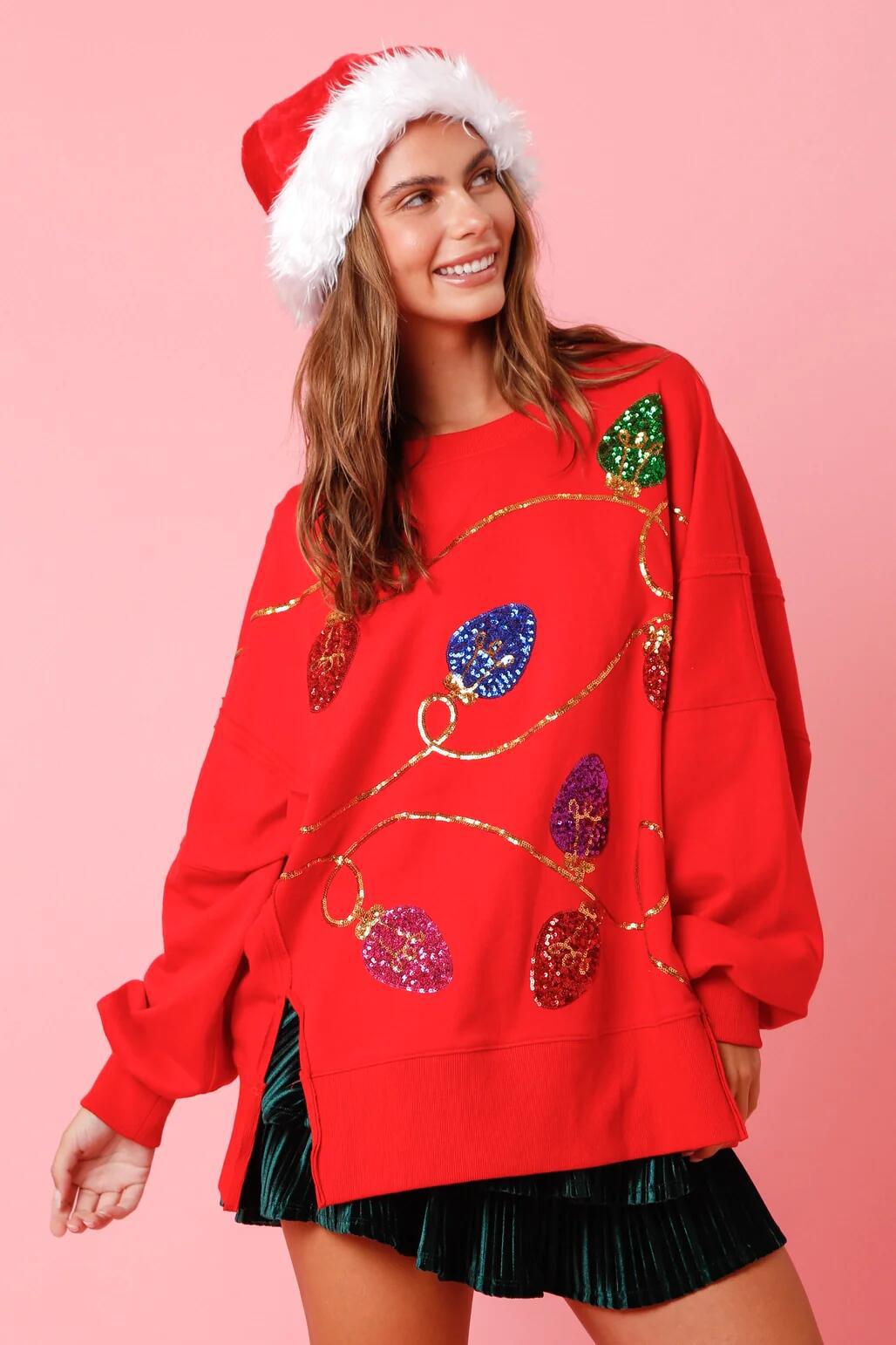 Wholesale autumn and winter cross fashion trend sequin pullover thick Women Clothes