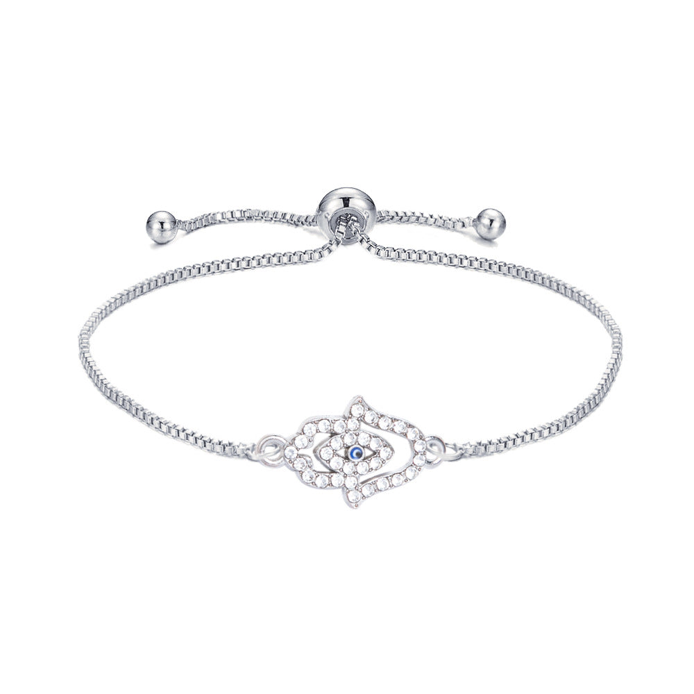 Wholesale Evil Eye Adjustable Pull Bracelet