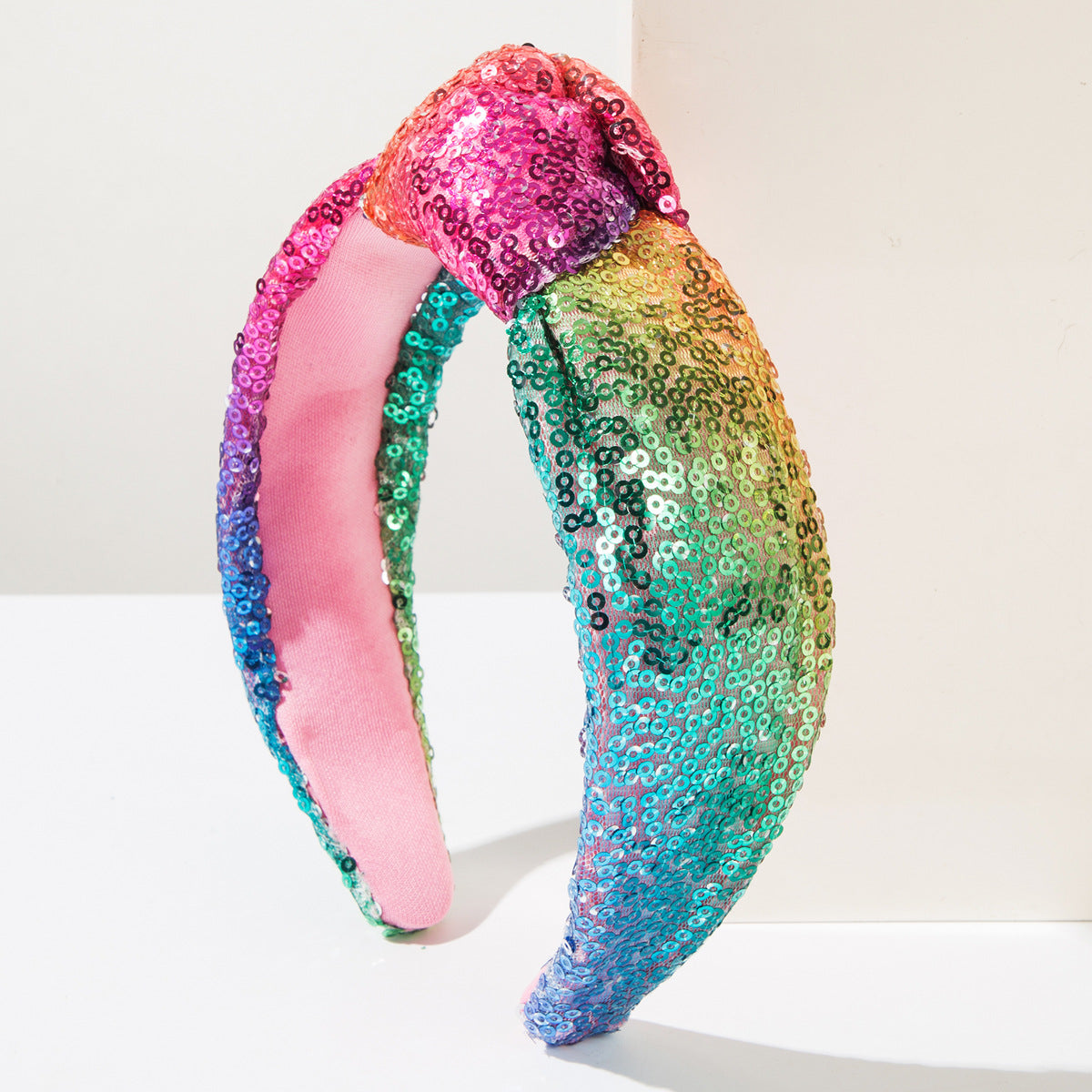 Wholesale Sequined knotted wide headband shiny travel headband fairy hair accessories