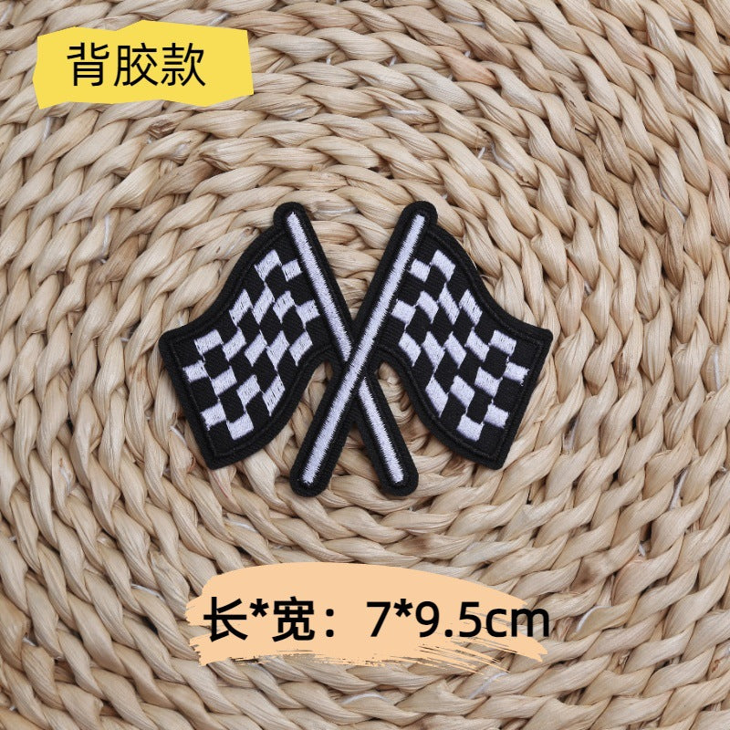 Wholesale 10pcs Team helmet baseball embroidery English square letters DIY Patches