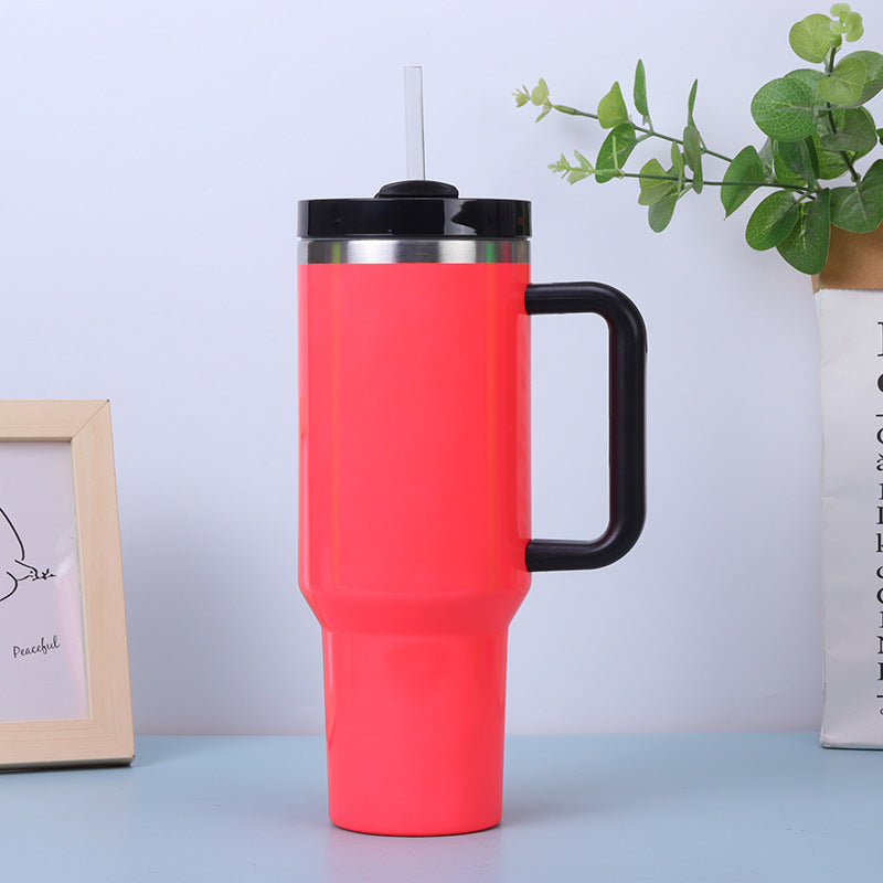 Wholesale Tumbler 40oz Vacuum Ice Cup Straw Cup Stainless Steel Large Capacity Simple Portable Thermos Cup