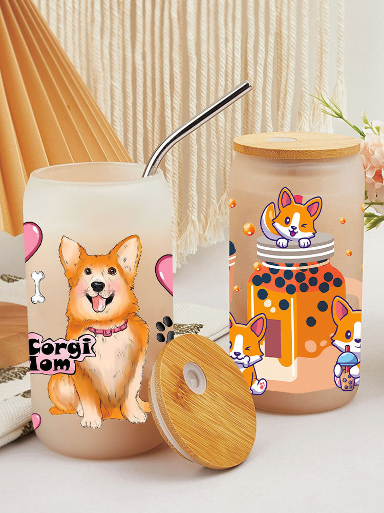 Wholesale Cute Dog Cartoon 16oz Cup UV DTF Wraps