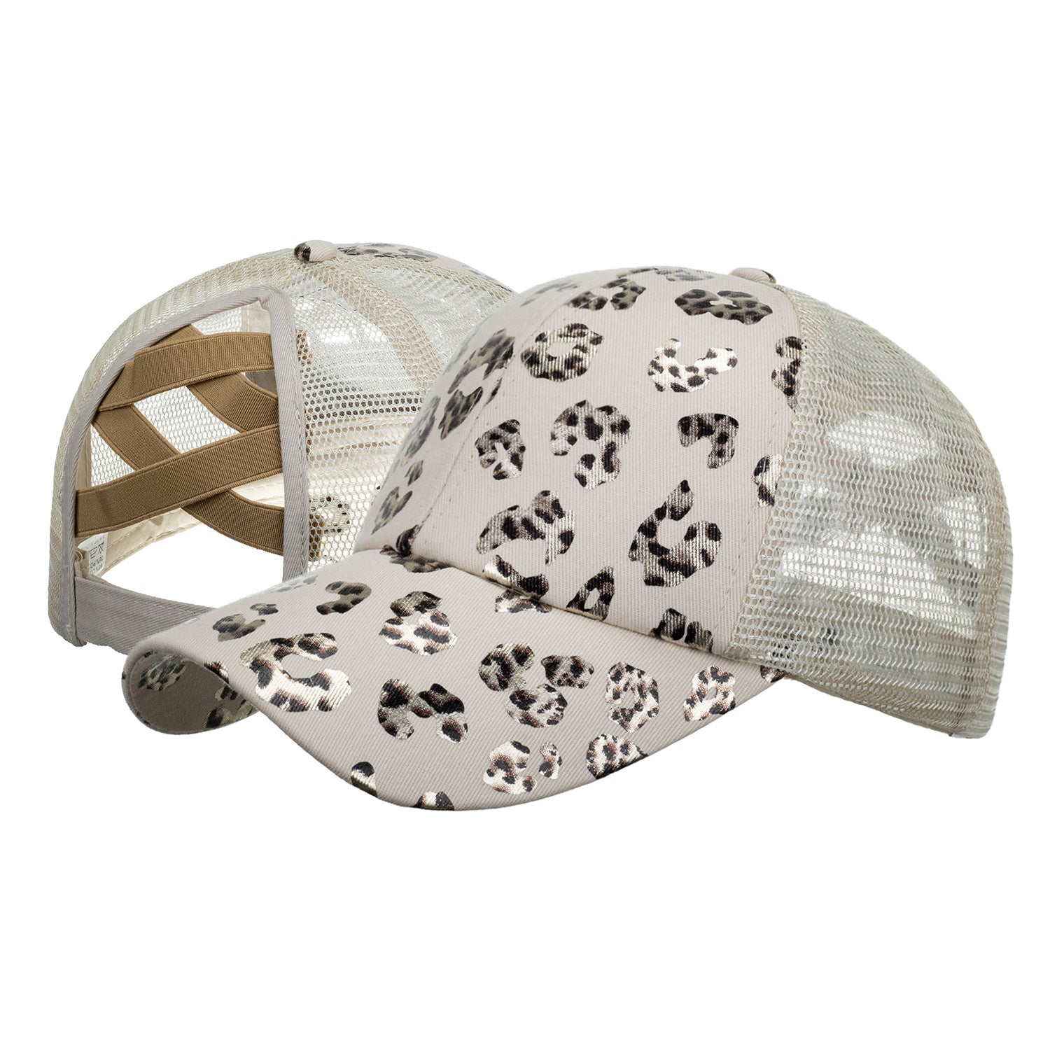 Wholesale  new bronzing leopard horsetail hole baseball cap Women's sun hat