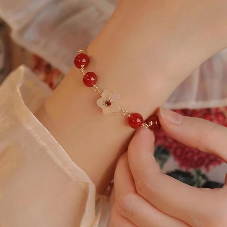 Wholesale Niche sweet style Begonia flower girlfriends bracelet