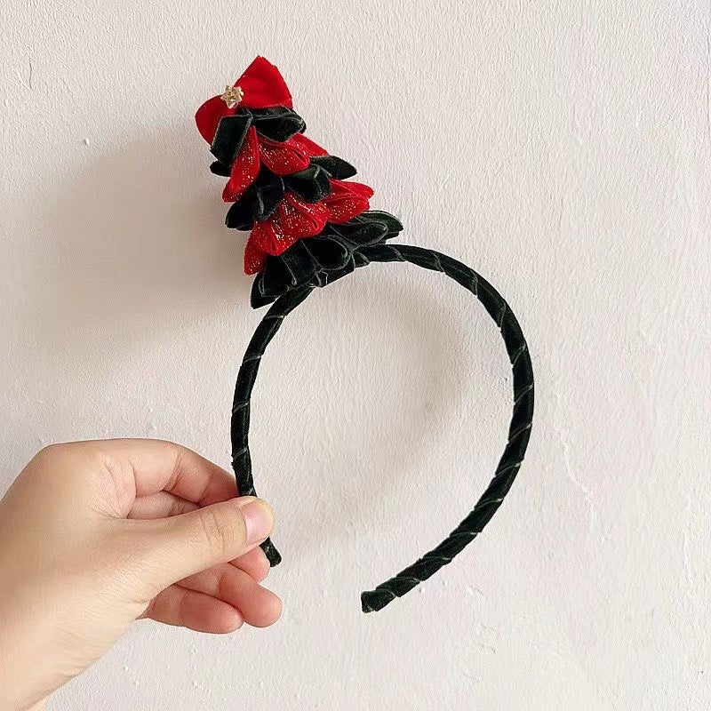 Wholesale Christmas Plush Bow Headband OLY-HD-XHX001
