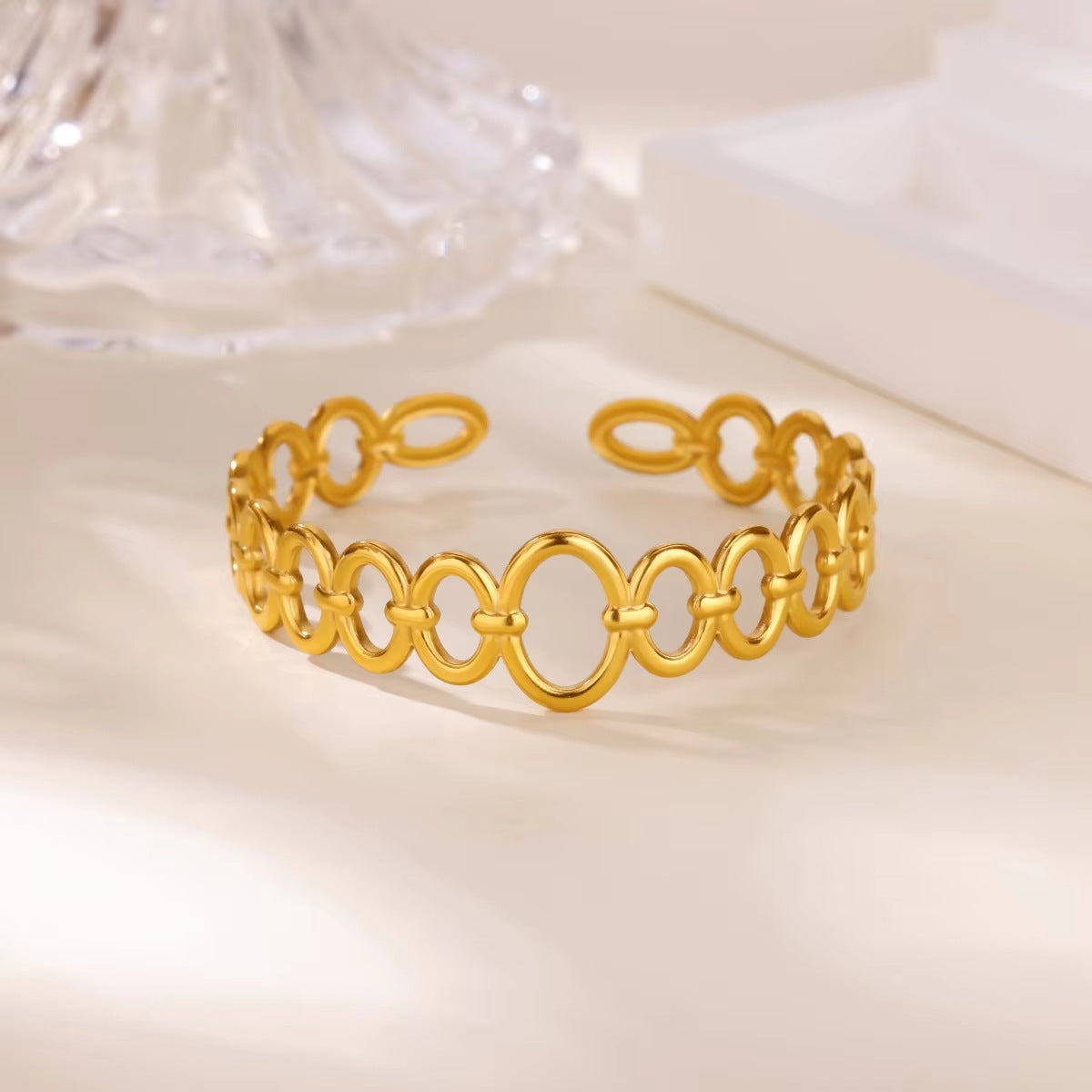 Wholesale personality exaggerated opening Stainless steel bracelet wide version jewelry