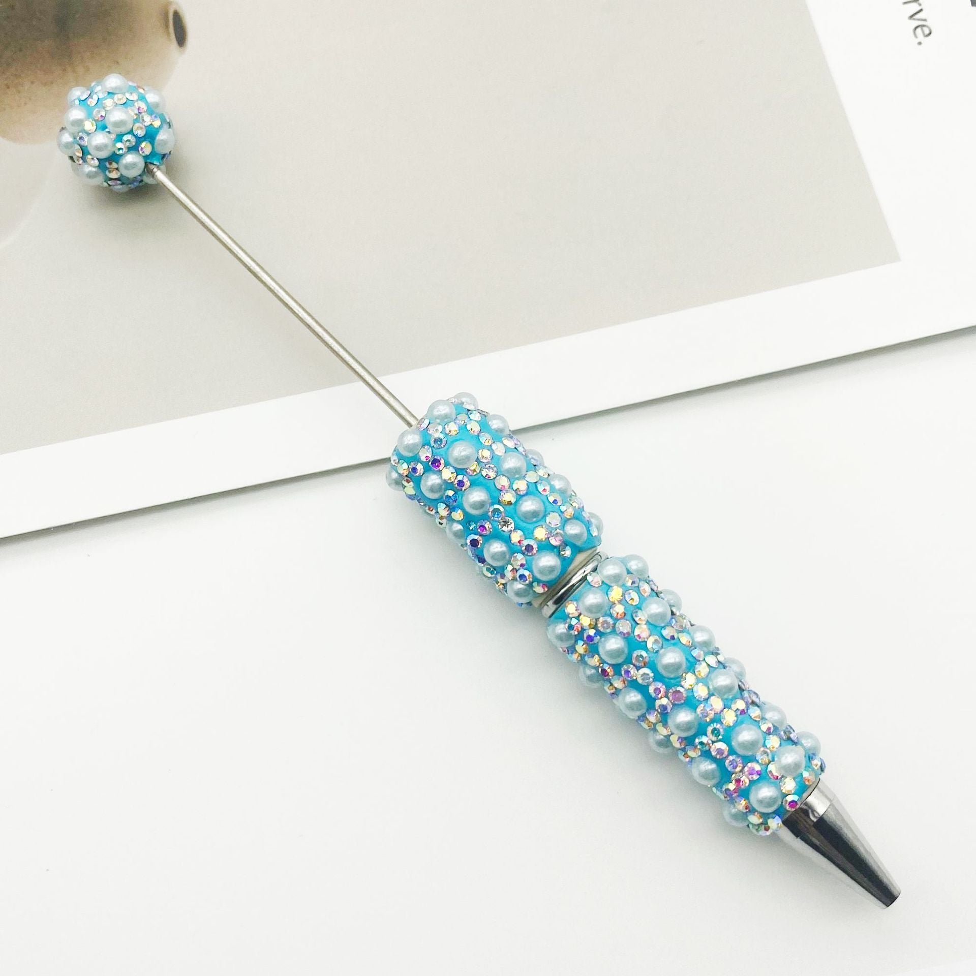 Wholesale Full of Diamonds and Pearls Creative Gradient Bead Piercing DIY Ballpoint Pen
