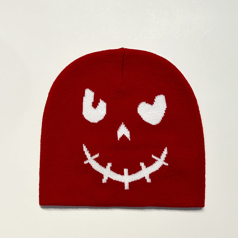 Wholesale Acrylic Halloween Smiling Face Woolen Hats