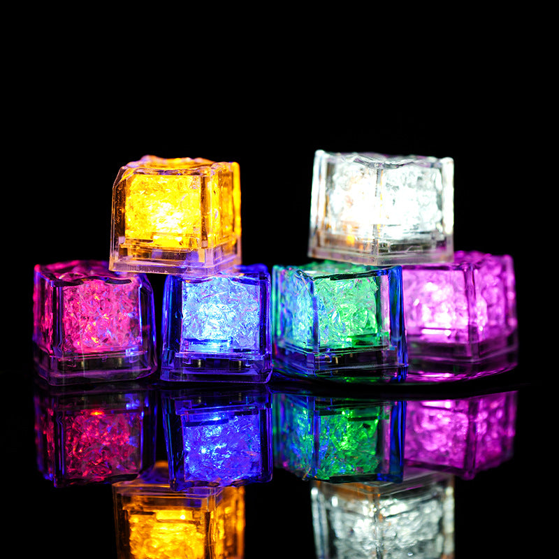 Wholesale Plastic Luminous Ice Cubes/colorful Touch Sensing Night Lights/LED Flashing Ice Cubes