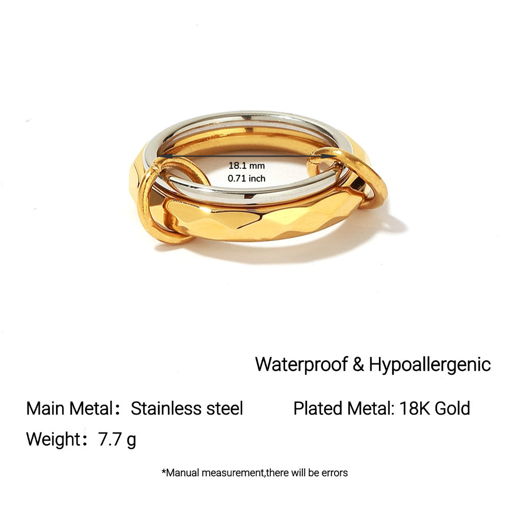 Wholesale Stainless Steel Ring Luxury Gold Stacked Ring