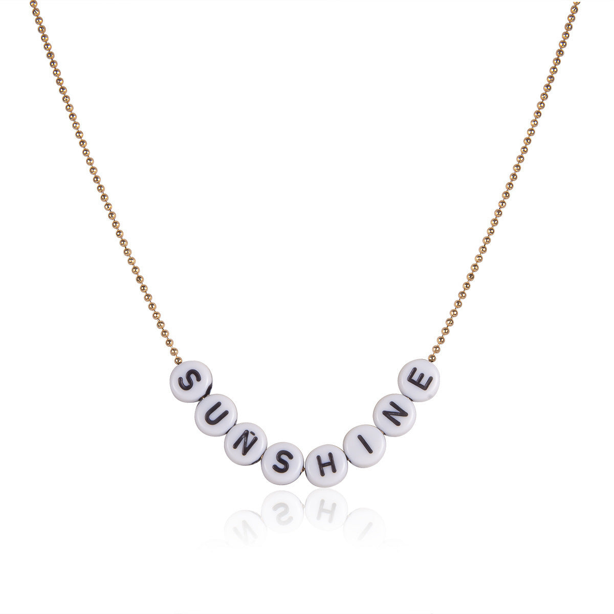 Wholesale Simple Geometric Round English Letter Necklace