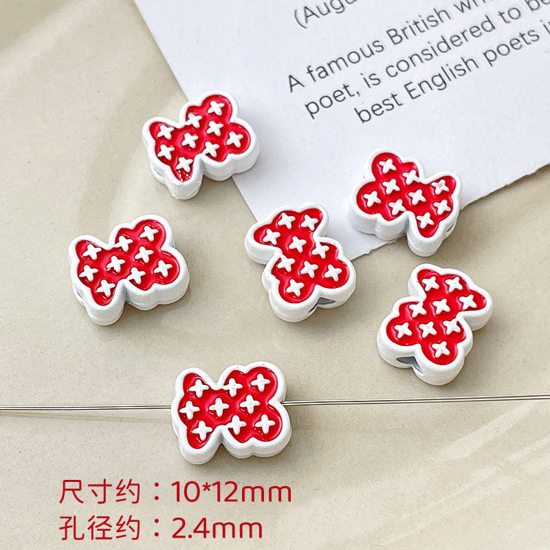 Wholesale 10pcs Dopamine Christmas Series Colorful Love Gift Box Beads