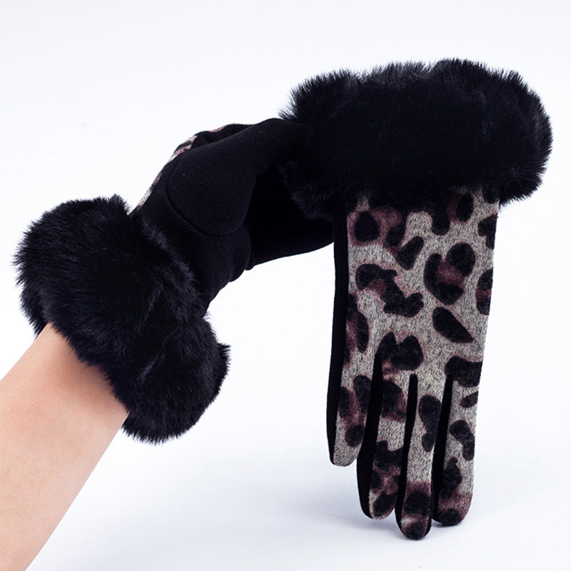 Wholesale Women's Winter Warmth Plush and Thick Cute Polyester Glove